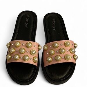 Babe Slides With Embedded Pearls